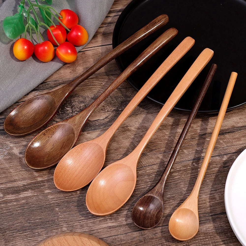 Long Handle Wooden Spoon Set